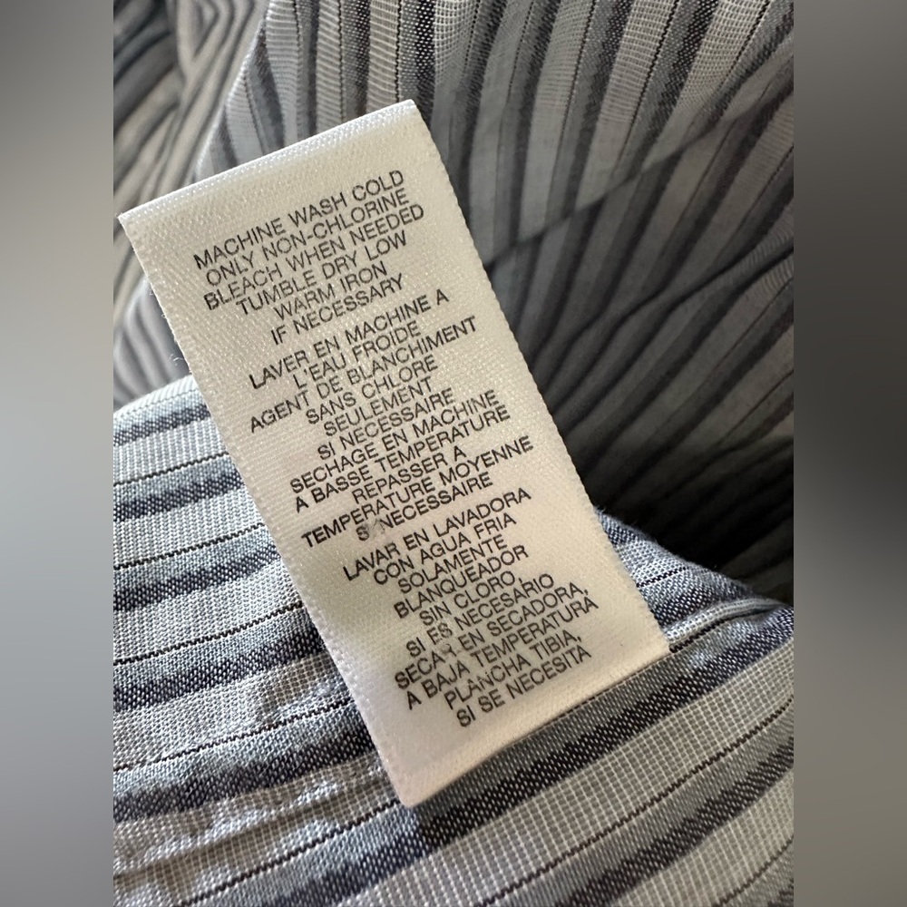 Michael Kors Men's Black and‎ White Striped Shirt - Picture 8 of 10